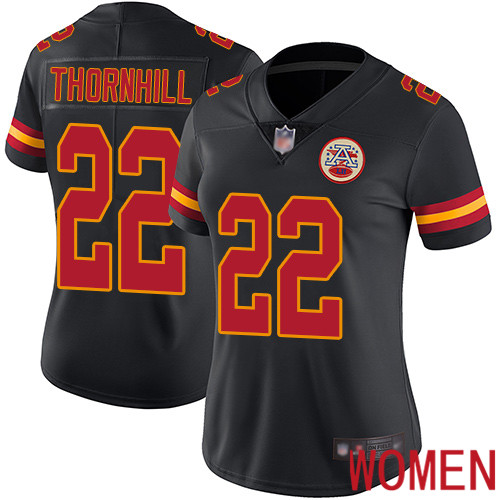 Women Kansas City Chiefs #22 Thornhill Juan Limited Black Rush Vapor Untouchable Football Nike NFL Jersey